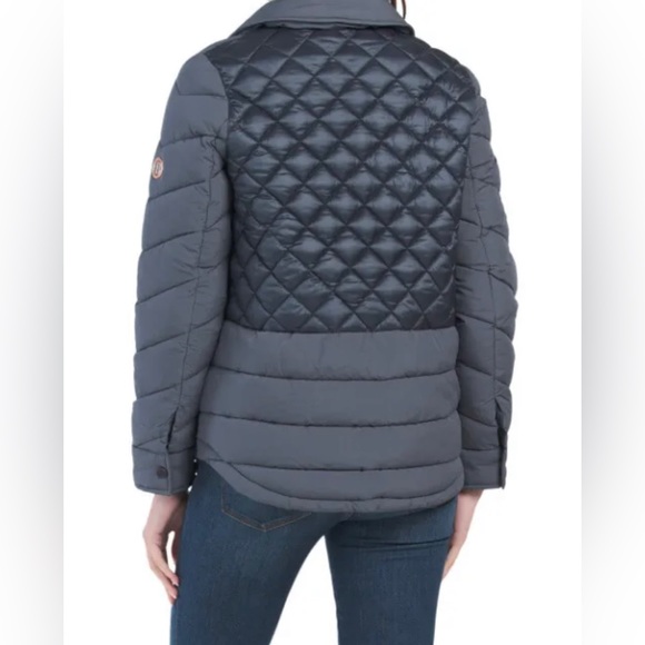 Bernardo Mixed Media Mid Weight Puffer Jacket - Picture 2 of 2